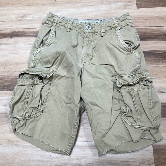 American Eagle Outfitters Mens Cargo Shorts Size 28 Longboard Cotton Cutoffs - Picture 2 of 8